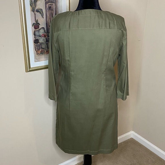 Talbots Green Shirt Dress - Picture 3 of 6